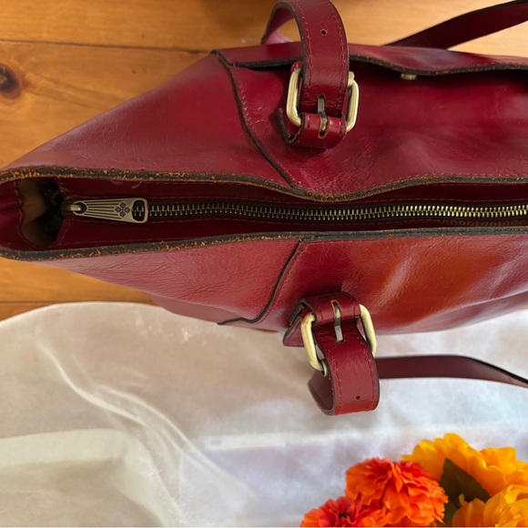 Patricia Nash Red Leather Tote Vintage - Picture 11 of 14
